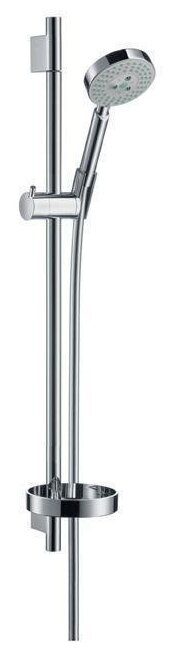 Душевой гарнитур RAINDANCE 3 типа струи: RAIN AIR, WHIRL AIR, BALANCE AIR, штанга 90 см, шланг ISIFLEX 1,6 М 1/2" упорный подшипник, мыльница HANSGROHE 27884000 RAINDANCE E 120