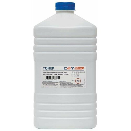 Тонер CE28-M для KONICA MINOLTA Bizhub C257i, C258, C368 CET 500 г пурпурный тонер cet ce28 c ce28 d cet111053550 голубой бутылка 550гр в компл девелопер для принтера konica minolta bizhub c258 308 368