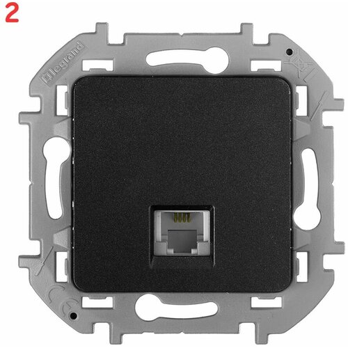 Розетка телефонная 673823 скрытая установка антрацит один модуль RJ11 (2 шт.)