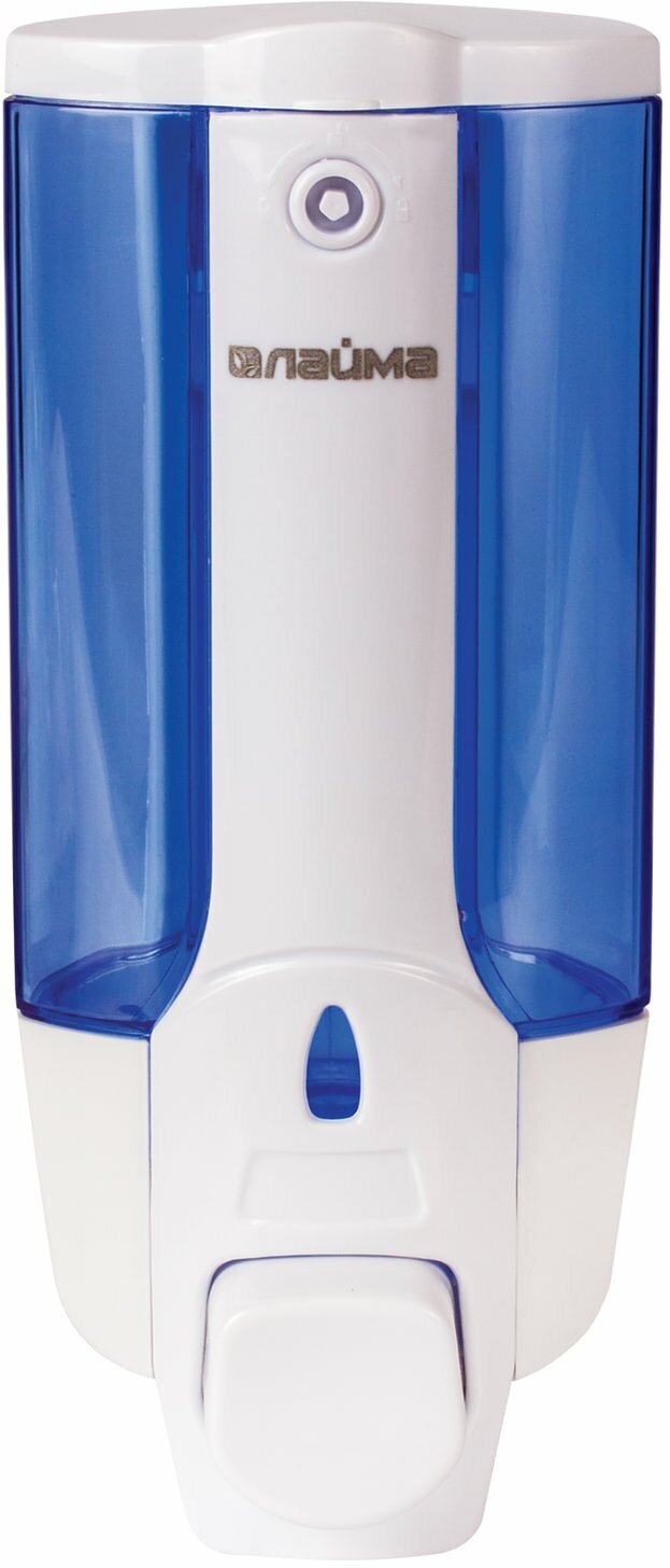 Дозатор для жидкого мыла Лайма 603921, белый/синий