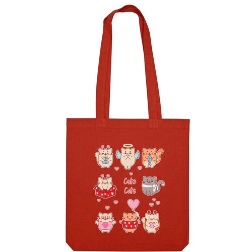 Сумка шоппер Us Basic, красный сумка коллекция милых котиков красный