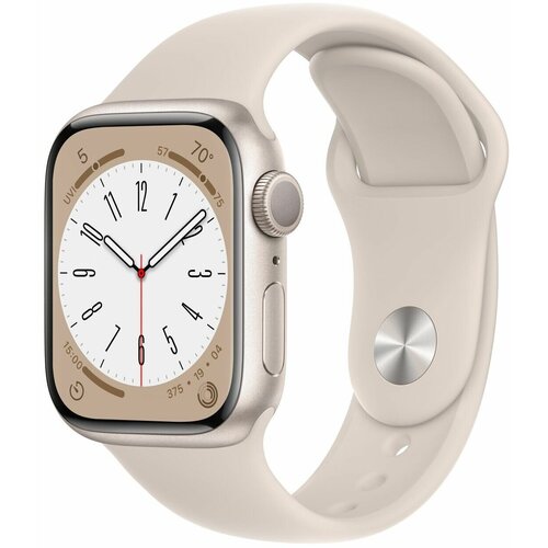 Умные часы Apple Watch Series 8 45mm Sport ML MNUQ3LLA Starlight 6309000₽