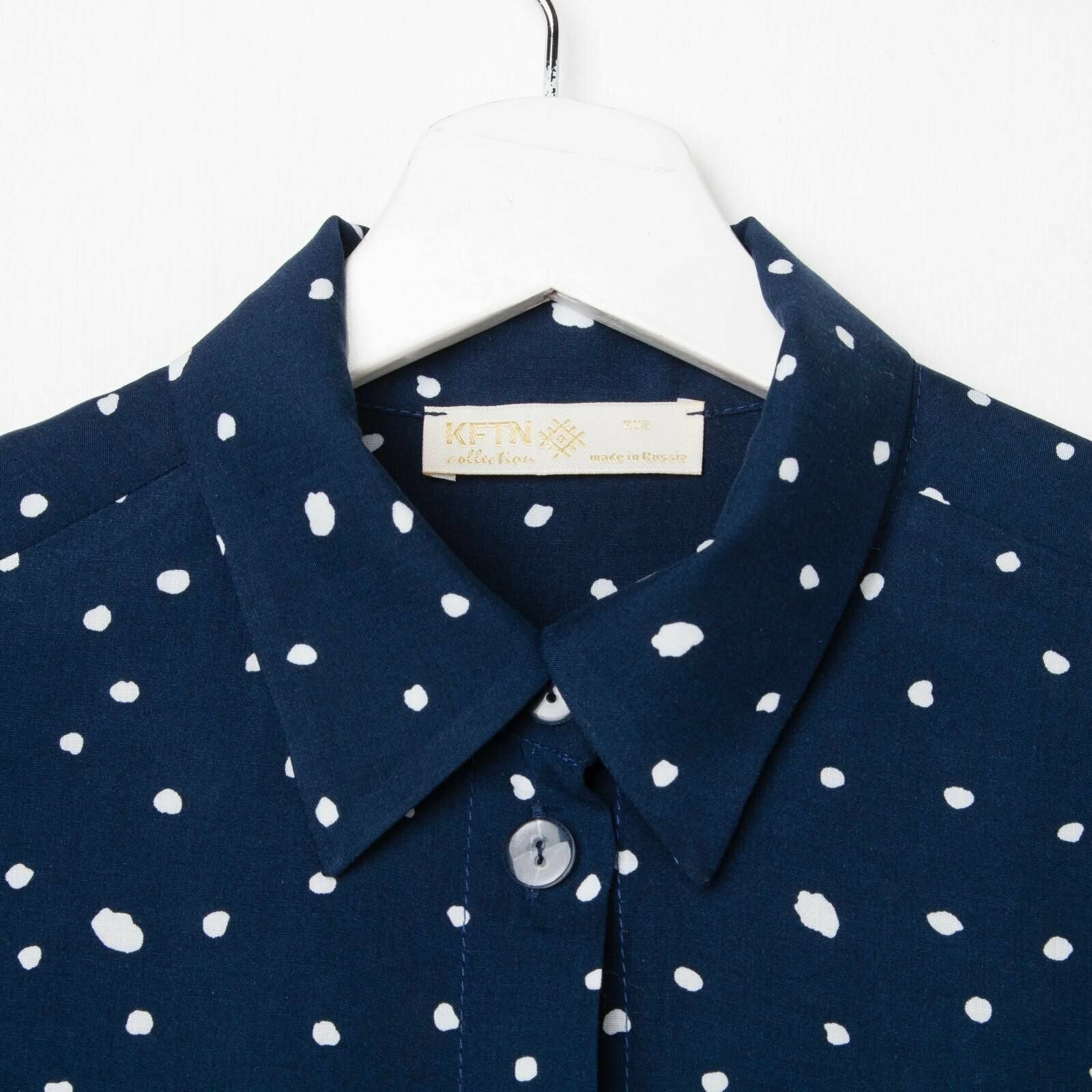 Рубашка (сорочка) женская KAFTAN «Горошек», цвет синий, размер 40-42 - фотография № 6