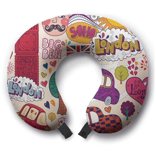 фото Подушка для шеи ambesonne английское детство, разноцветный