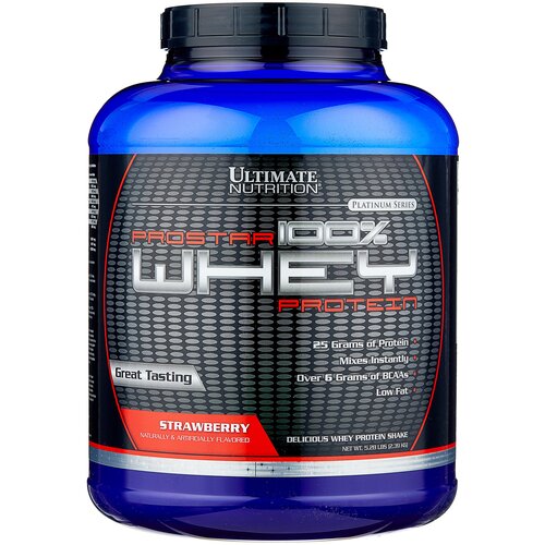 Протеин Ultimate Nutrition Prostar 100% Whey Protein, 2390 гр., клубника протеин ultimate nutrition prostar 100% whey protein шоколад 2390 гр