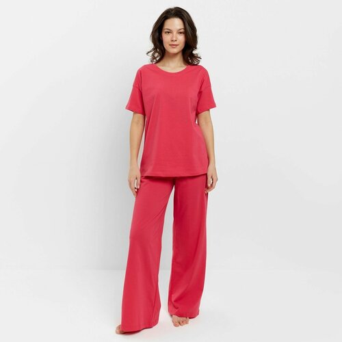 Пижама Minaku, брюки, короткий рукав, размер 42, фуксия, розовый