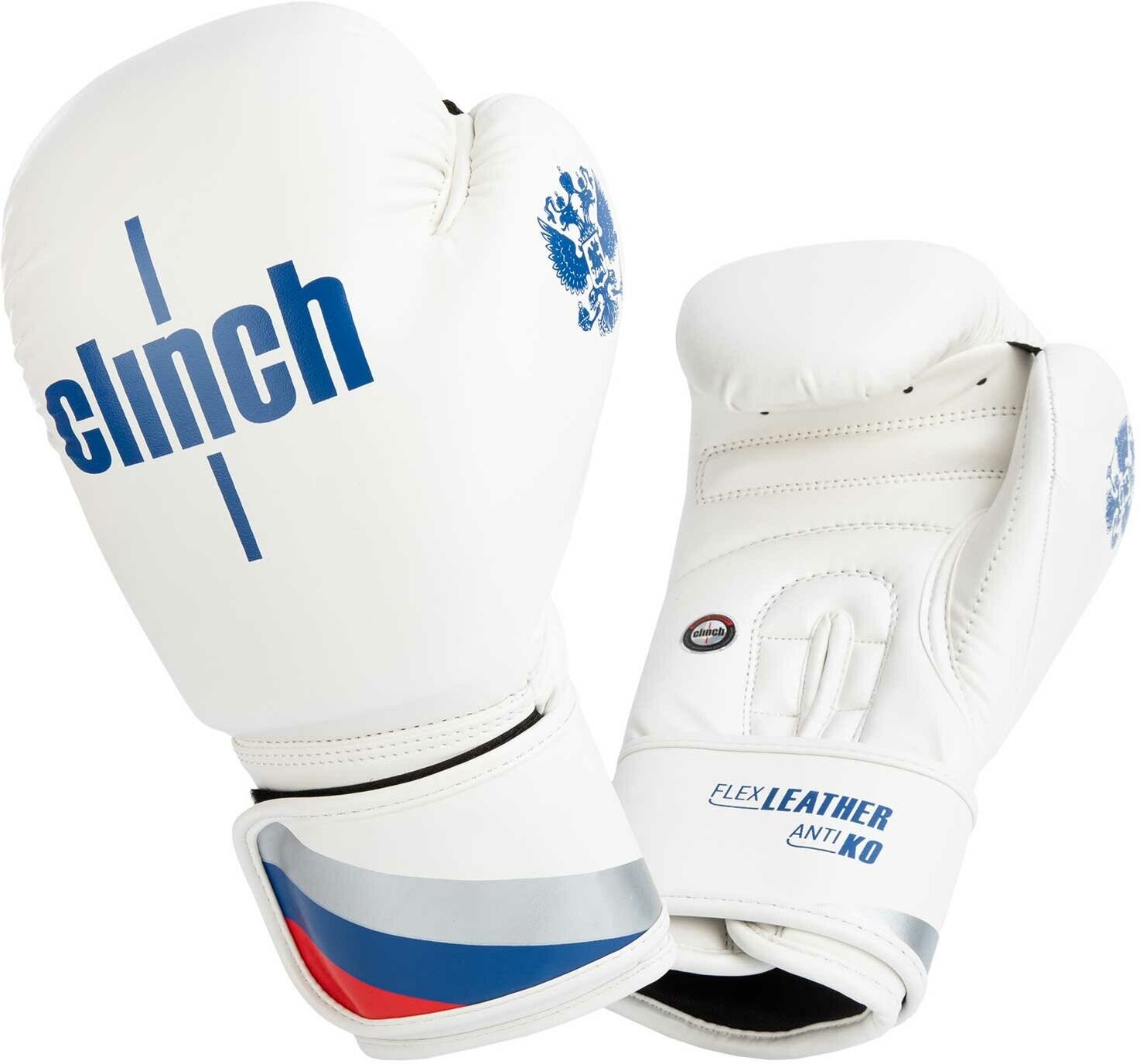 Перчатки боксерские Clinch Olimp бело-синие (вес 12 унций, )