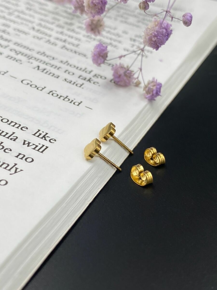 Серьги пусеты stasy ca, размер 5 мм, золотой — фото 1