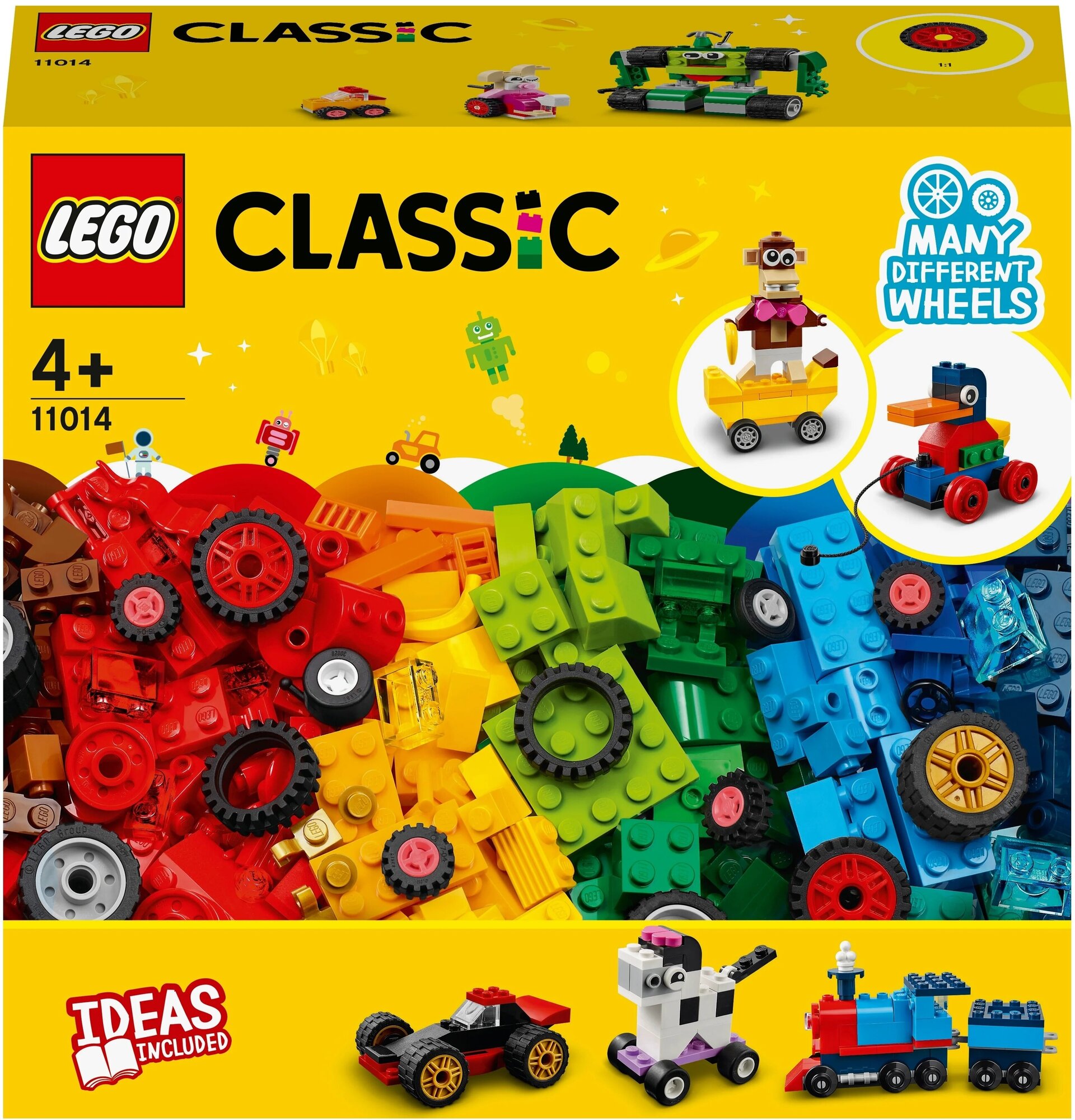 Конструктор LEGO Classic 11014 Кубики и колёса