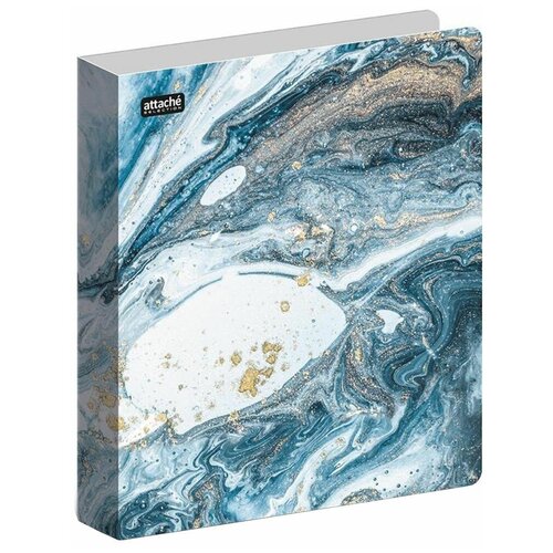 фото Attache папка на двух кольцах fluid а4, 35 мм, пластик голубой