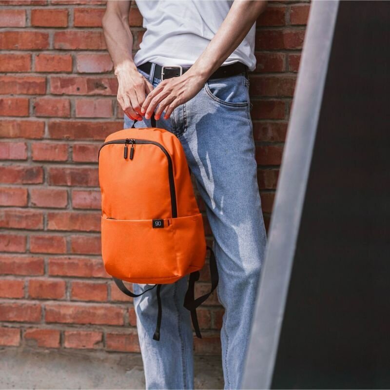 Рюкзак Xiaomi NINETYGO TINY LIGHTWEIGHT CASUAL (2124-ORANGE) 29x14x35см 12л. полиэстер оранжевый - фото №11