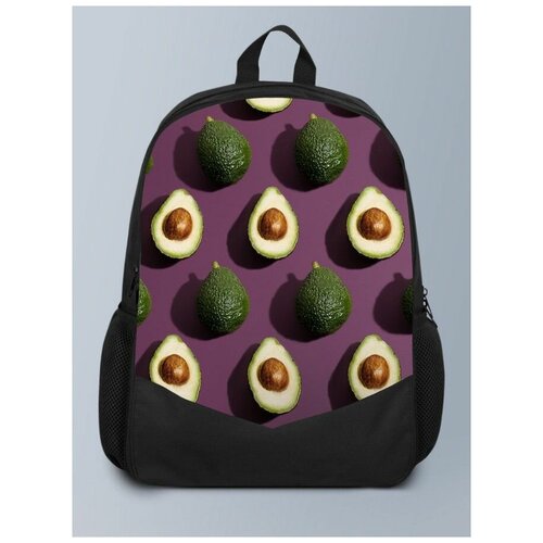 фото Черный рюкзак с принтом овощи авокадо avocado, фрукт, овощ, - 75 brutbag