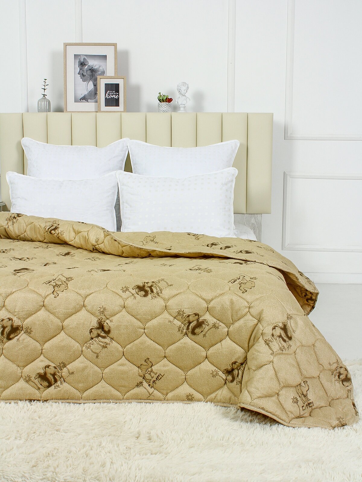 Одеяло "Верблюжья шерсть" полновесное, 2-х спальное, в полиэстере, плотность 300 г/м2 - фотография № 3