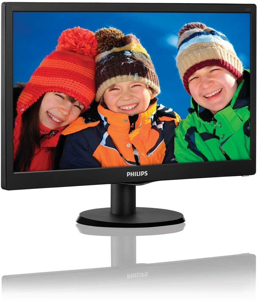 Монитор PHILIPS 203V5LSB26/62(10) 19.5", 1600х900, TN+film, 75 Гц, черный