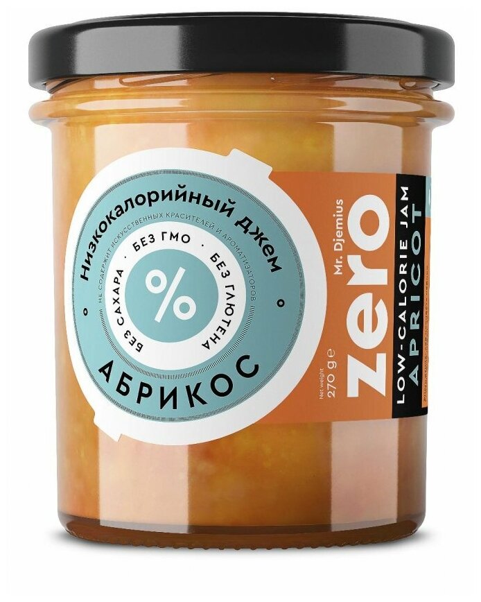 Джем Mr.Djemius Zero Низкокалорийный абрикос 270г Мистер Джемиус - фото №2