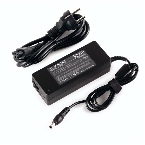 фото Блок питания (зарядка) iqzip для ноутбука samsung 19v 4.74a (90w), штекер: 5.5 x 3.0 мм, (с сетевым кабелем), pn: a10-090p1a