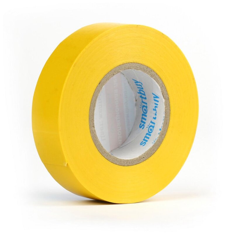 Изолента Smartbuy (19мм x 20м 180мкм желтая) инд. упаковка 1шт. (SBE-IT-19-20-y)