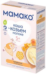 Каша МАМАКО молочная кукурузная на козьем молоке с тыквой и абрикосом, с 5 месяцев, 200 г