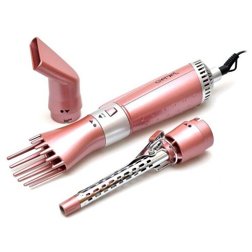 Стайлер-фен для волос 7 в 1 TO CREATE CURLS выпрямительфен- щетка насадки для завивки для создания объемарозовый 310000₽