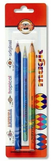 Набор Magic, 3 предмета, Koh-i-Noor 9038: карандаш, восковой мелок, карандаш в лаке