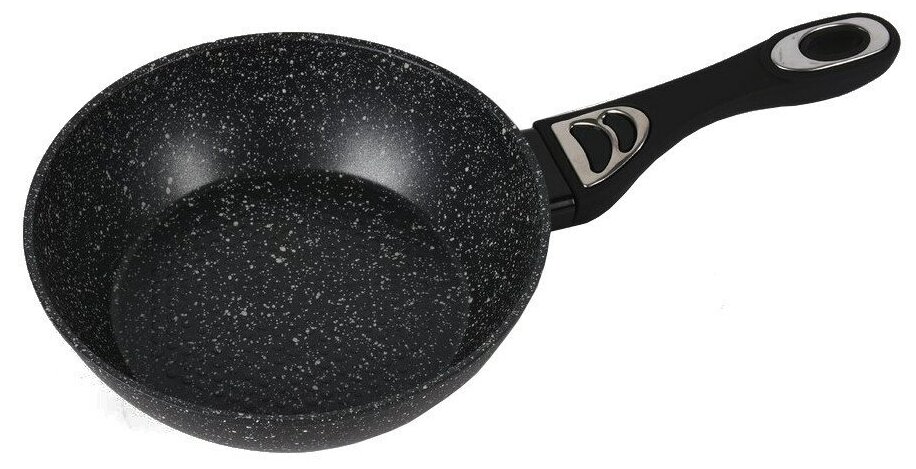 фото Сковорода BEKKER BK-7879 глубокая черная 24 см с мраморным покрытием