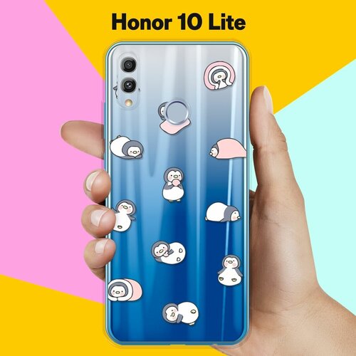 Силиконовый чехол Узор из пингвинов на Honor 10 Lite силиконовый чехол узор из пингвинов на honor 20s