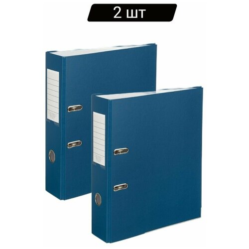 Папка-регистратор, 80мм, Элементари, синий, металический уголк, карман на коришке, 2 комплекта