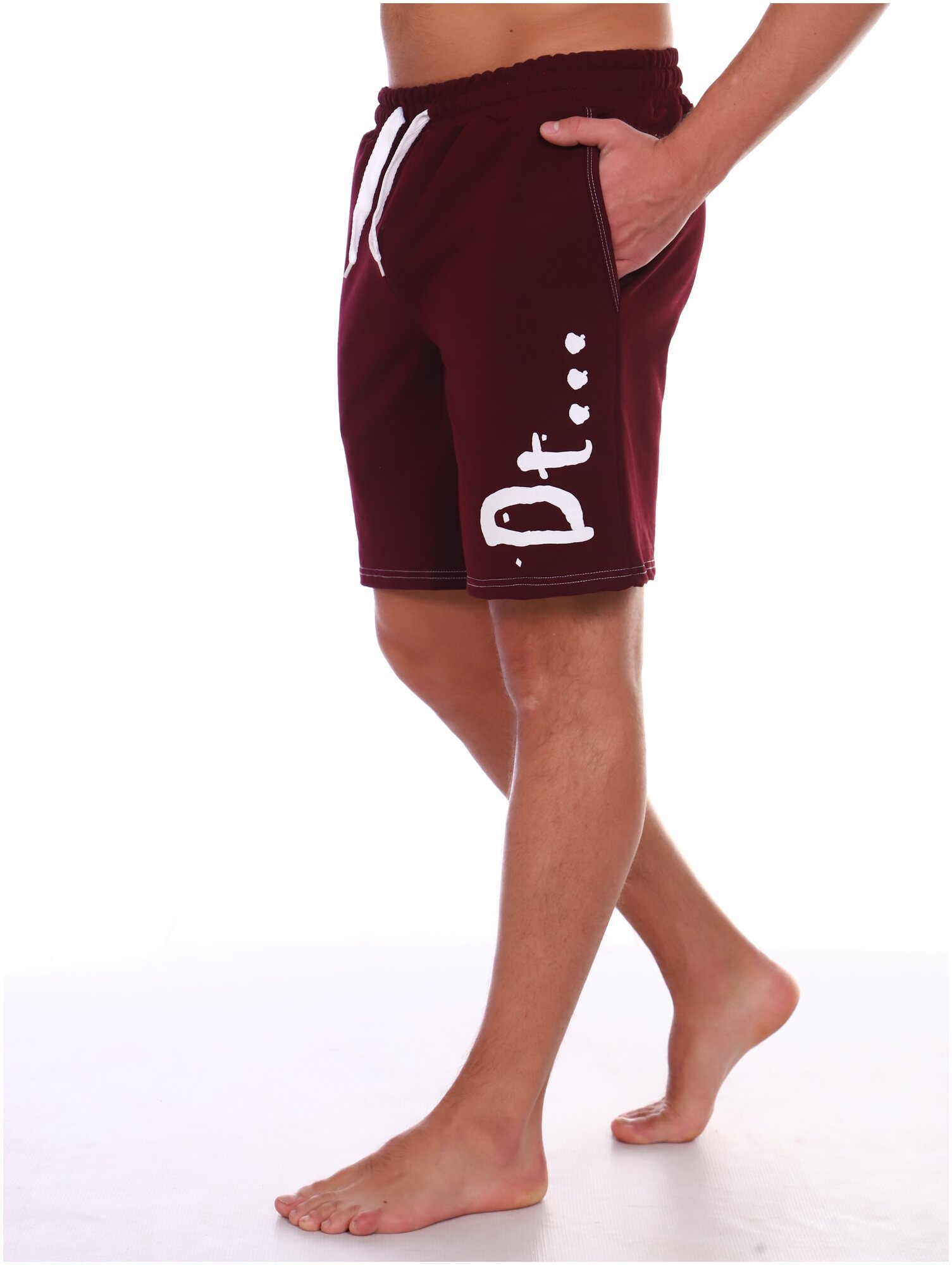 Шорты мужские бордовые спортивные трикотажные домашние DomTeks 