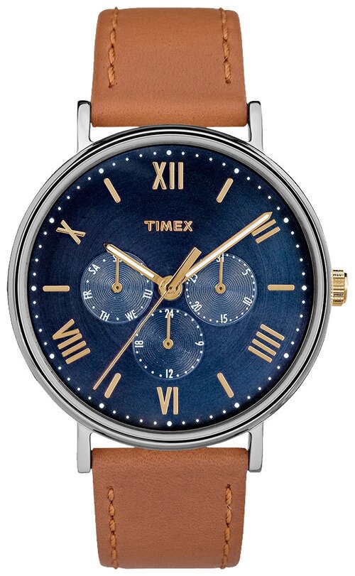 Наручные часы TIMEX, коричневый, синий
