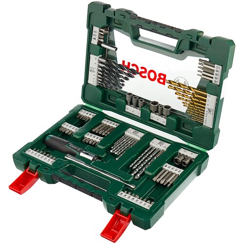 набор бит и свёрл bosch mini x line 2 607 017 161 14 предм Набор бит и свёрл BOSCH V-Line 91 (2.607.017.195), 91 предм., серый