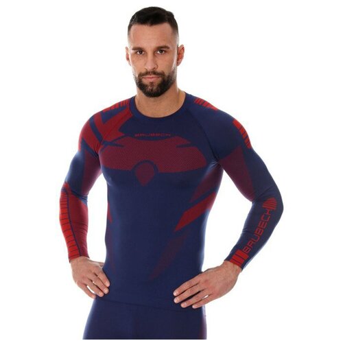 фото Термобелье brubeck футболка мужская зональная dry дл. рукав красно-синий m