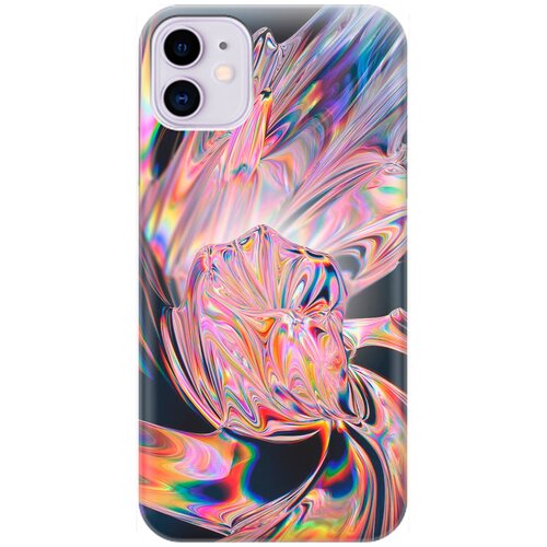 фото Силиконовый чехол на apple iphone 11 / эпл айфон 11 с принтом "стеклянная абстракция" gosso