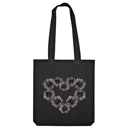 Сумка шоппер Us Basic, черный сумка цветочный орнамент в форме сердца любовь серый