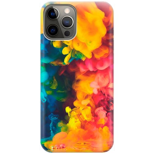 фото Силиконовый чехол на apple iphone 12 pro max / эпл айфон 12 про макс с принтом "красочное буйство" gosso
