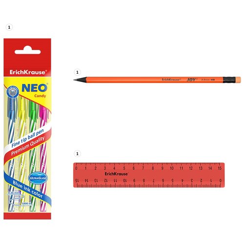 Набор настольный ErichKrause® Base, Neon Solid, оранжевый набор настольный erichkrause base neon solid оранжевый