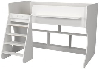 Кровать-чердак детская Капризун Р436, размер (ДхШ): 164.2х125.5 см, спальное место (ДхШ): 160х80 см, цвет: белый