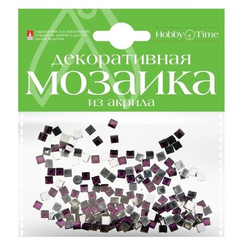 Мозаика декоративная из акрила 4Х4 ММ,200 ШТ, фиолетовый мозаика декоративная из керамики 8х8 мм 100 шт желтый арт 2 332 06