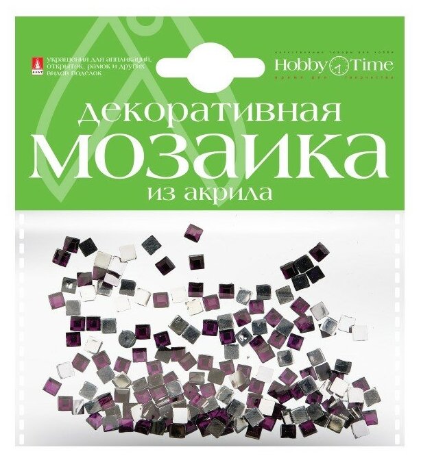 фото Мозаика декоративная из акрила 4Х4 ММ,200 ШТ, фиолетовый