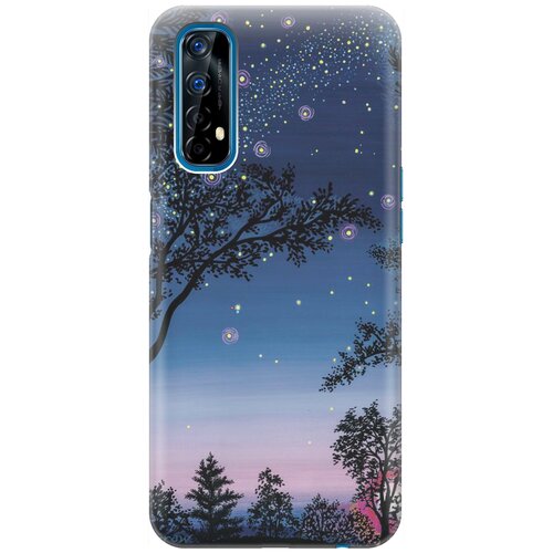 фото Силиконовый чехол на realme 7 / рилми 7 с принтом "деревья и звезды" gosso