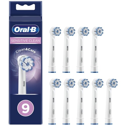 Набор насадок Oral-B Sensitive Clean для вибрационной щетки, белый, 9 шт.