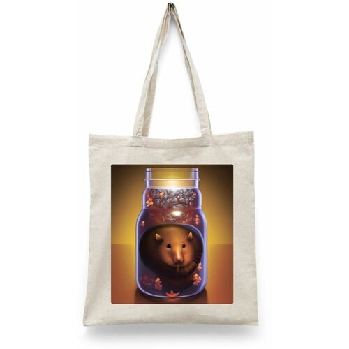 фото Сумка-шоппер унисекс каждому своё "кротовуха/крот/мем" черная