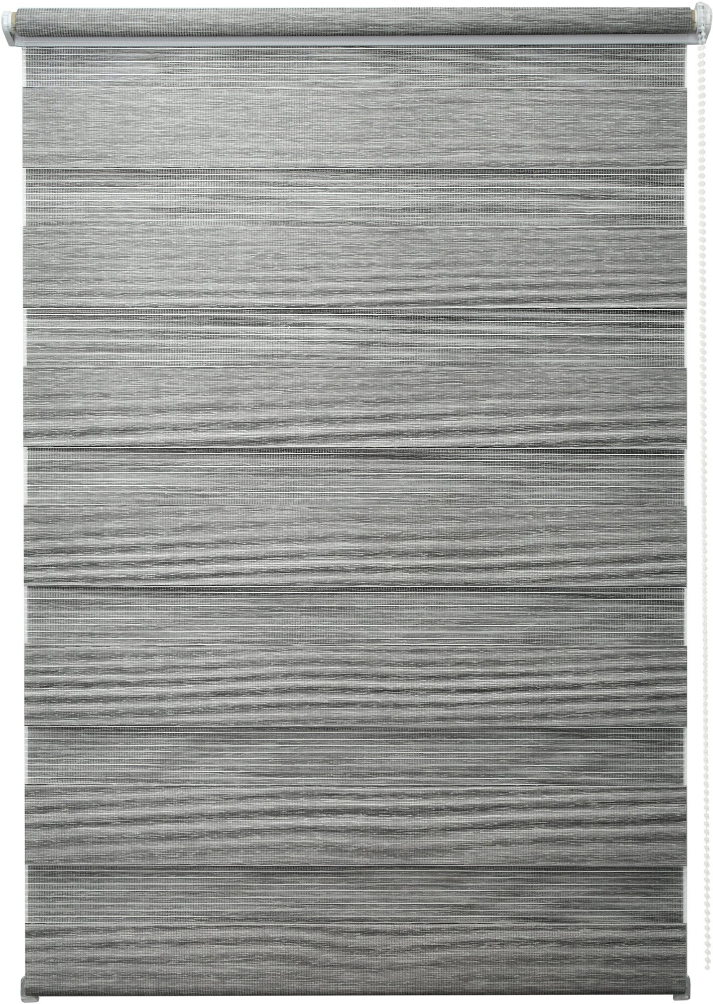 Рулонная штора с эффектом "день-ночь" Шарлотта 52х160 см, цвет светло-серый - фотография № 2