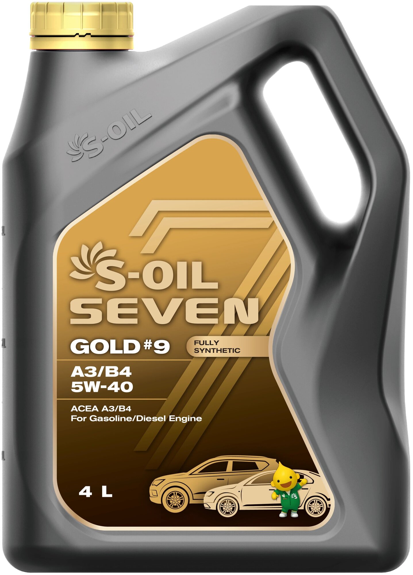 Синтетическое моторное масло S-OIL 7 GOLD #9 A3/B4 5W-40 4л