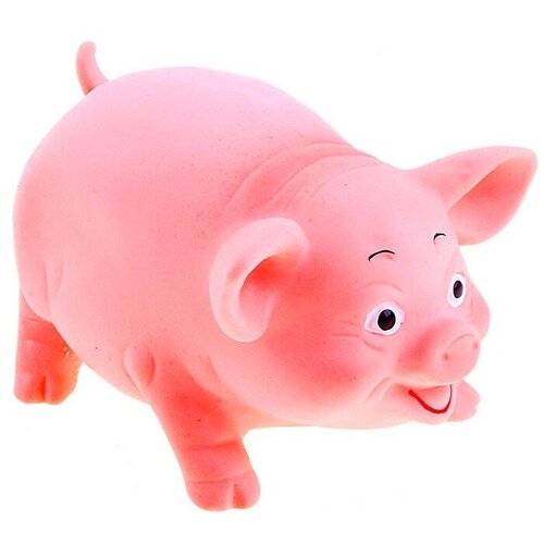 Резиновая игрушка ПКФ Игрушки Свинка, 9 см, пластизоль, в пакете (СИ-189) рез свинка си 189