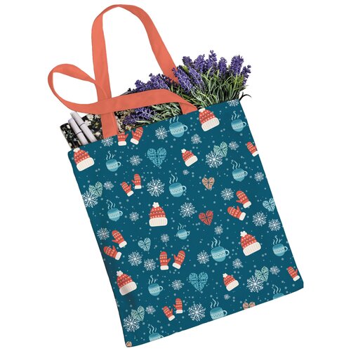 фото Сумка joyarty, текстиль, синий/оранжевый