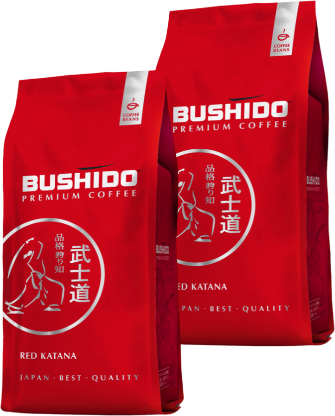 Кофе в зернах Bushido Red Katana 1 кг 2 штуки