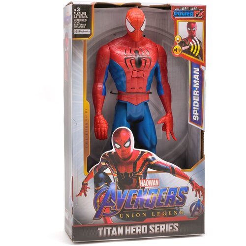 игрушка человек паук человек паук игрушки мстители человек паук с паутиной двигаются руки Человек паук/Игрушка Человек-паук/Spiderman/Marvel/Световой и звуковой эффекты. 30 см/синий, красный
