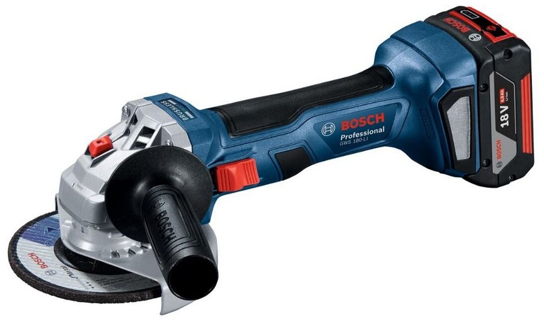 Угловая шлифмашина BOSCH GWS 180-LI [06019h90r1] - фото №2