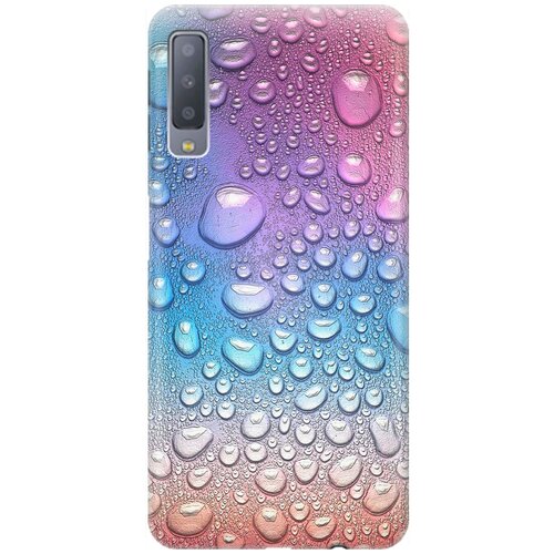 фото Ультратонкий силиконовый чехол-накладка для samsung galaxy a7 (2018) с принтом "множество капель" gosso