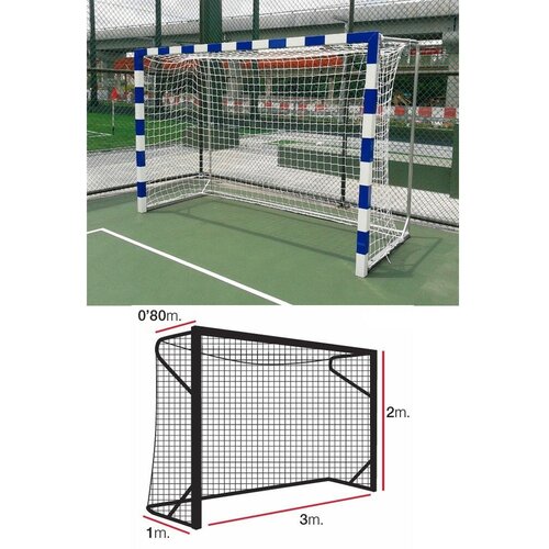Сетка футзальная/гандбольная El Leon De Oro 11444010000 (дл. 3,00 м, выс. 2,00 м, глуб. верх. 0,80 м, глуб. нижн. 1,00 м)